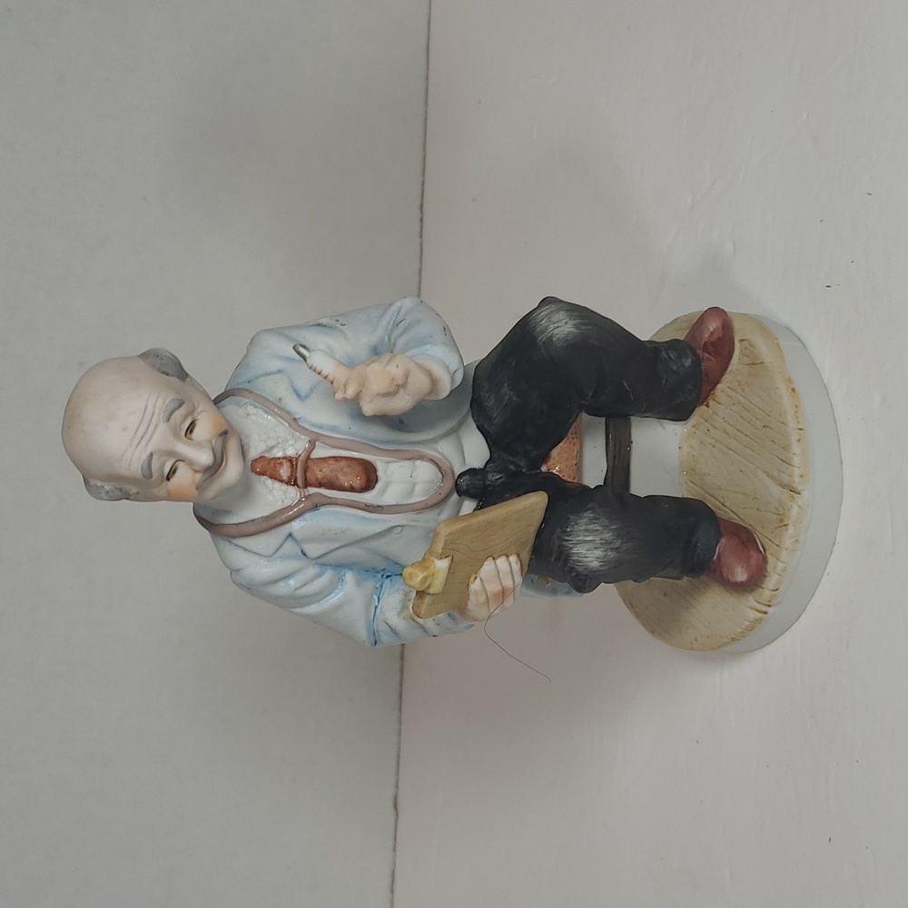 Vintage Brinns Porcelin Doctor Figurine Holding Needle DOM